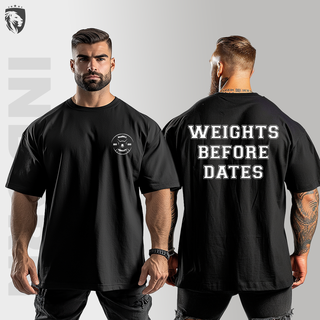 Inborn GYM WEIGHTS & DATES Oversized T-Shirt